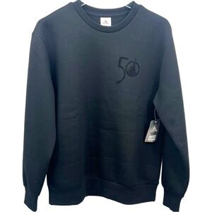 NEW DISNEY 50th Anniversary Black Textured Sweatshirt Size S